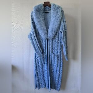 Faux Fur Cheille Sweater Duster